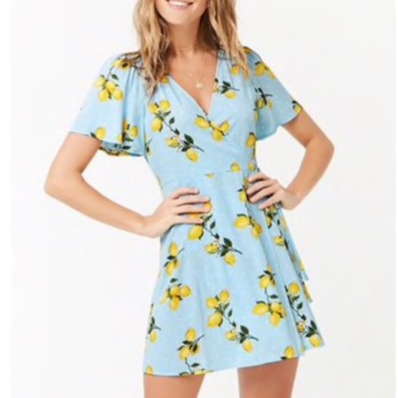Blue dress with lemons Clearance